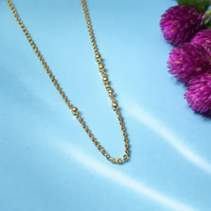 Gold Beaded Chain Necklace