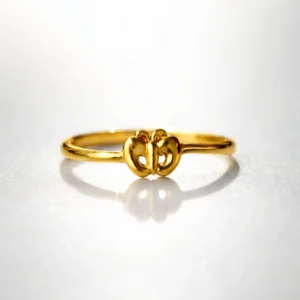 Gold Twin Heart Ring