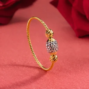Textured Bead Accent Gold Ring