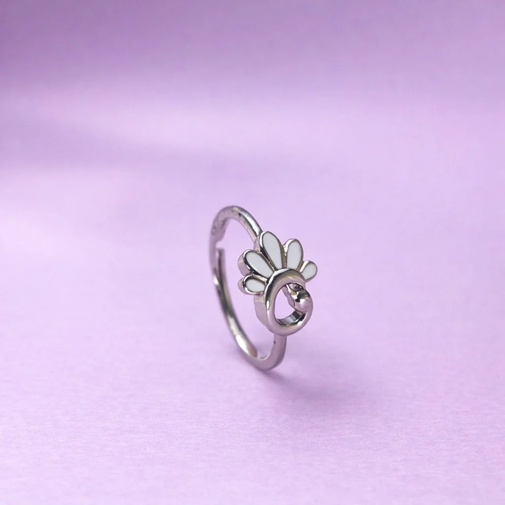 Floral Loop Silver Ring