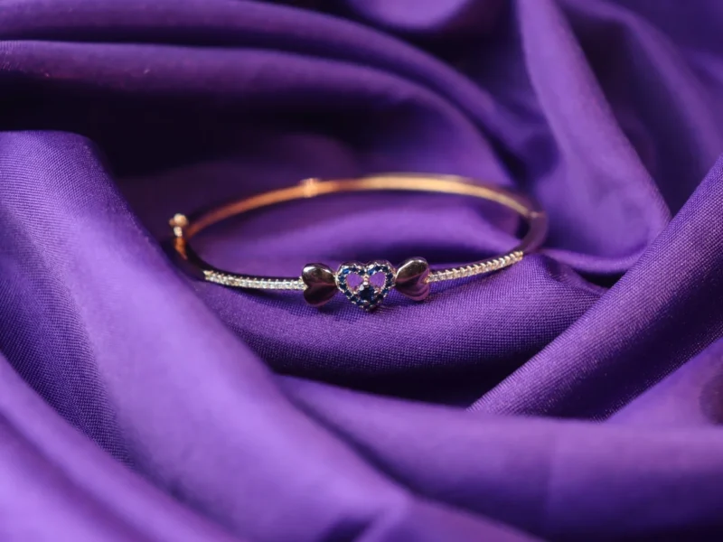 Heart Charm Silver Kada